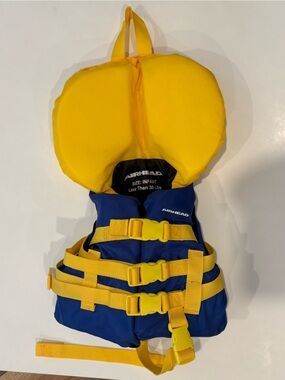 Blue & Yellow Airhead US Coastguard Approved Infant Life Jacket Vest Under 30 lb